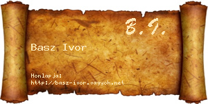 Basz Ivor névjegykártya